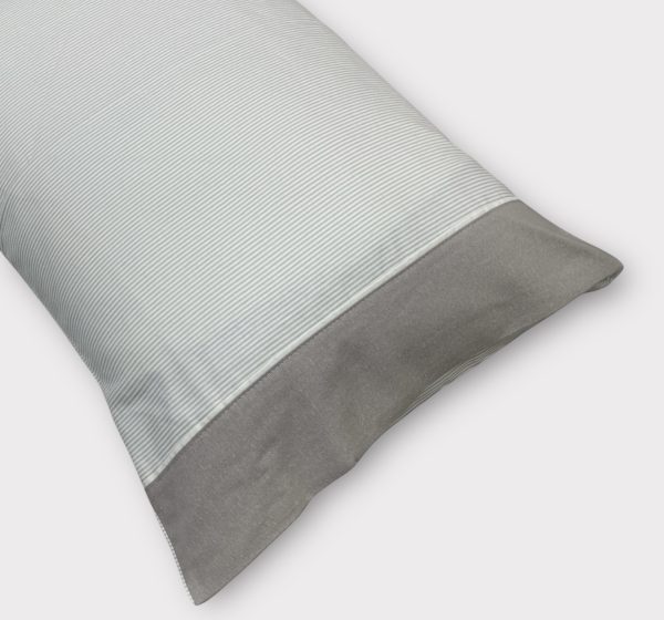Jogo de Cama Flanela Risca Cinza
