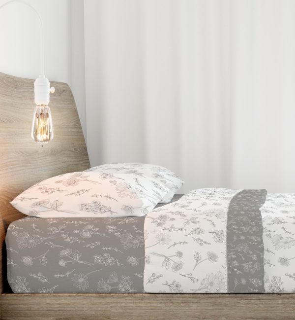 Juego de Cama Coralina Alasca Gris Jogo de Cama Coralina Alasca Cinza