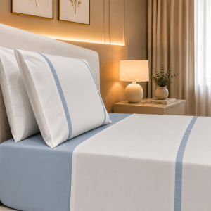 Jogo de Cama Percal 300 Fios - Enzo Azul Jogo de Cama Percal 300 Fios - Enzo Azul