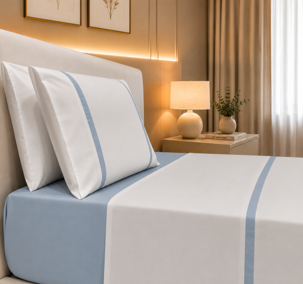 Jogo de Cama Percal 300 Fios - Enzo Azul