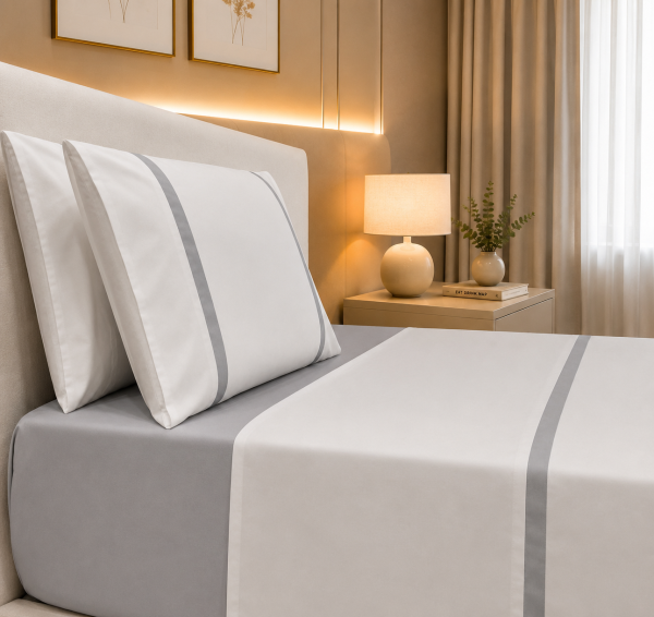 Jogo de Cama Percal 300 Fios - Enzo Gris Jogo de Cama Percal 300 Fios - Enzo Cinzento