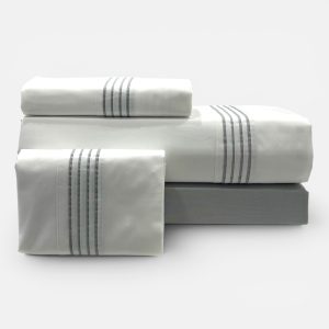 Jogo de Cama Percal 300 Fios - Dune Cinzento Jogo de Cama Percal 300 Fios - Dune Cinzento