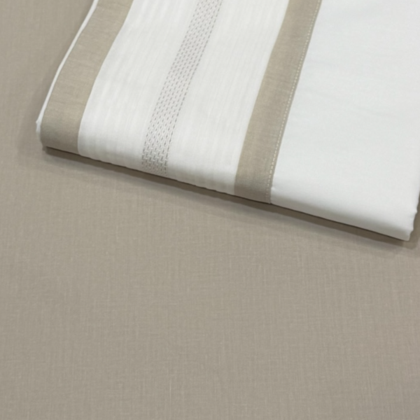 Juego de Cama Percal 300 Hilos - Pliegues Taupe Jogo de Cama Percal 300 Fios - Pregas Taupe